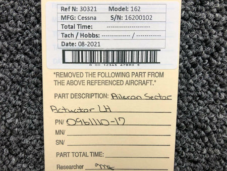 Cessna 0961110-17 Cessna 162 Aileron Sector Actuator LH