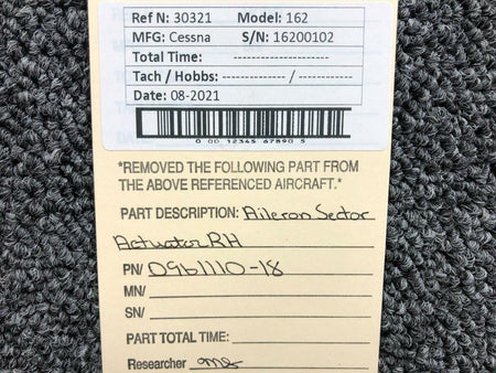 Cessna 0961110-18 Cessna 162 Aileron Sector Actuator RH