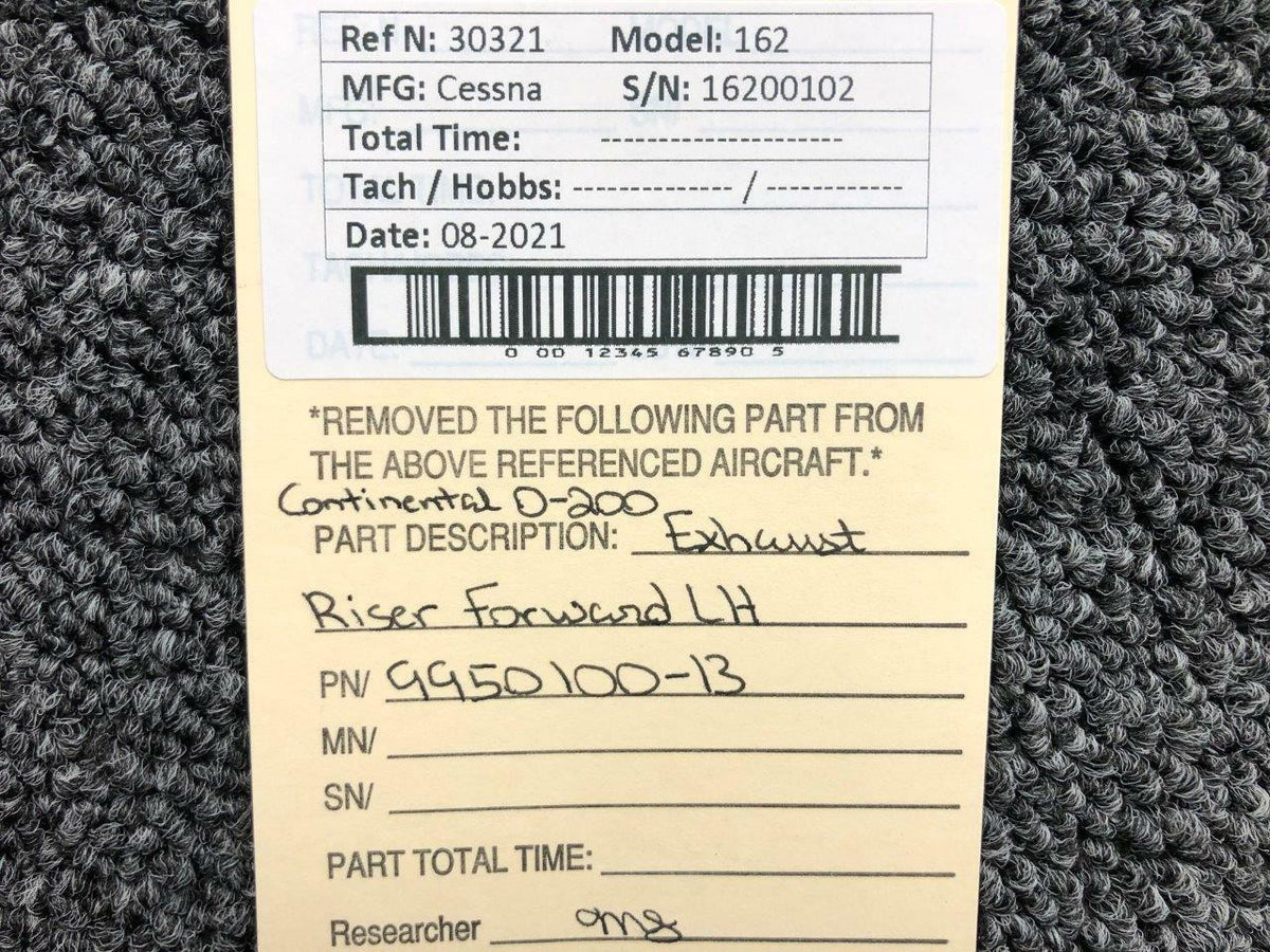 Continental 9950100-13 Cessna 162 Continental O-200 Exhaust Riser Forward LH