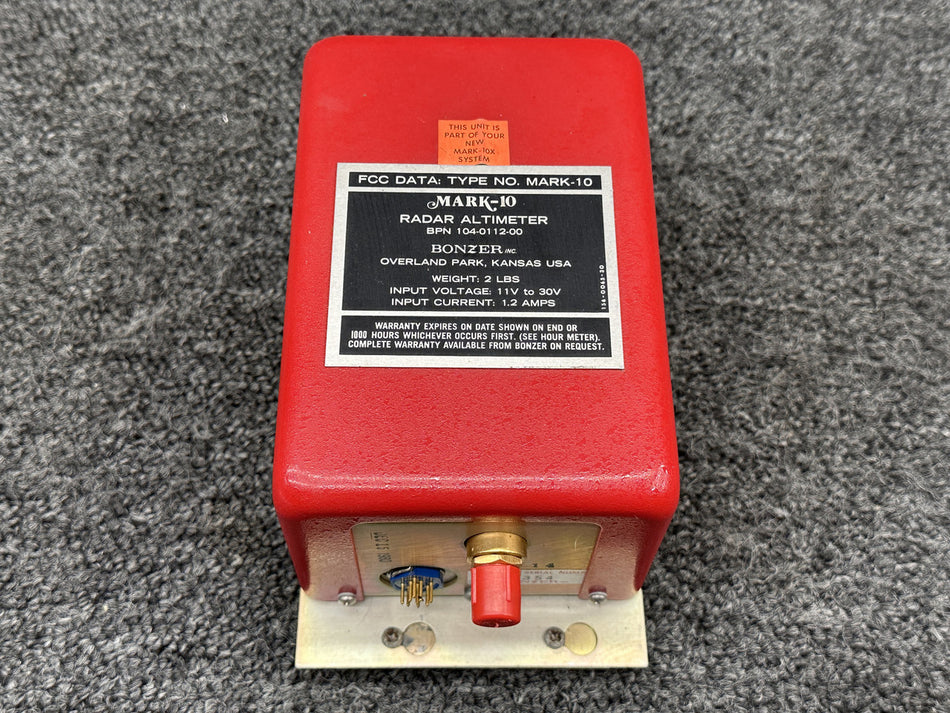 104-0112-00 Bonzer Mark-10 Radar Altimeter with Mount (11-30V)