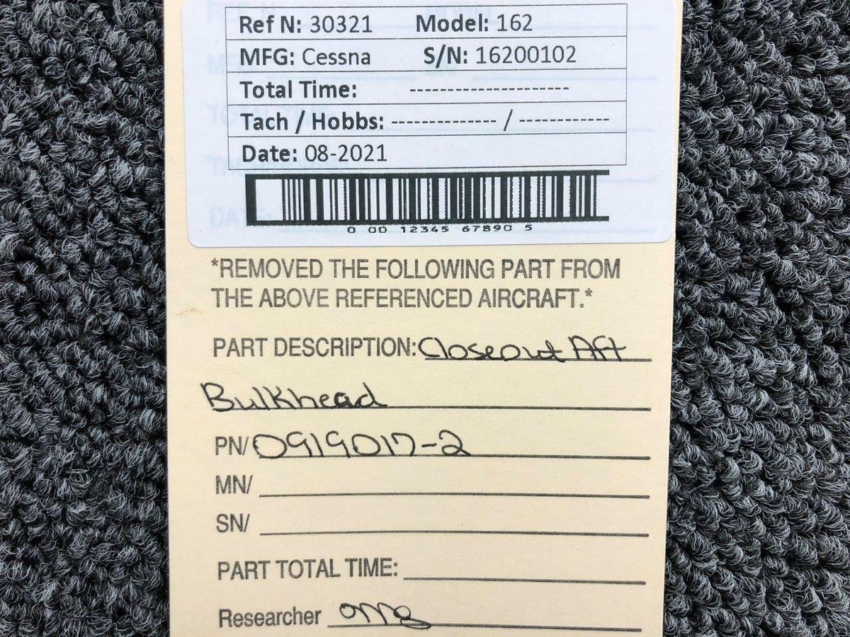 Cessna 0919017-2 Cessna 162 Closeout AFT Bulkhead