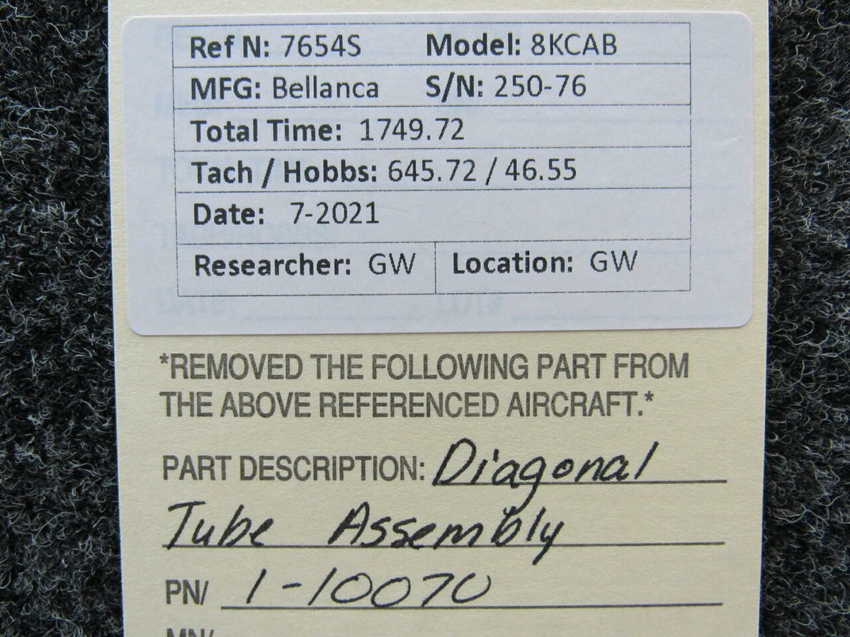 Bellanca 1-10070 Bellanca 8KCAB Diagonal Tube Assembly
