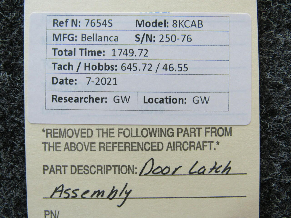 Bellanca 8KCAB Door Latch Assembly BAS Part Sales | Airplane Parts