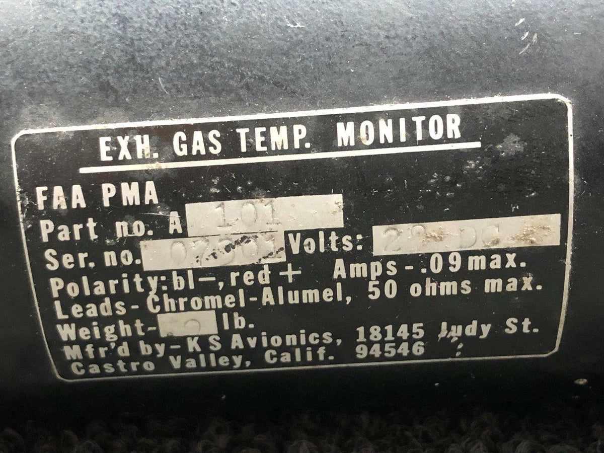 KS Avionics A101 Cessna 401 KS Avionics Exhaust Gas Temperature Gauge