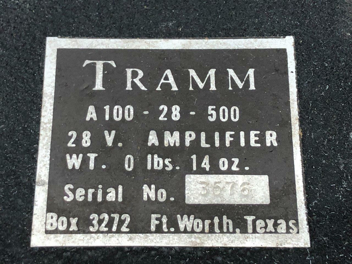 Tramm Corp A100-28-500 Cessna 401 Tramm Amplifier Volts 28