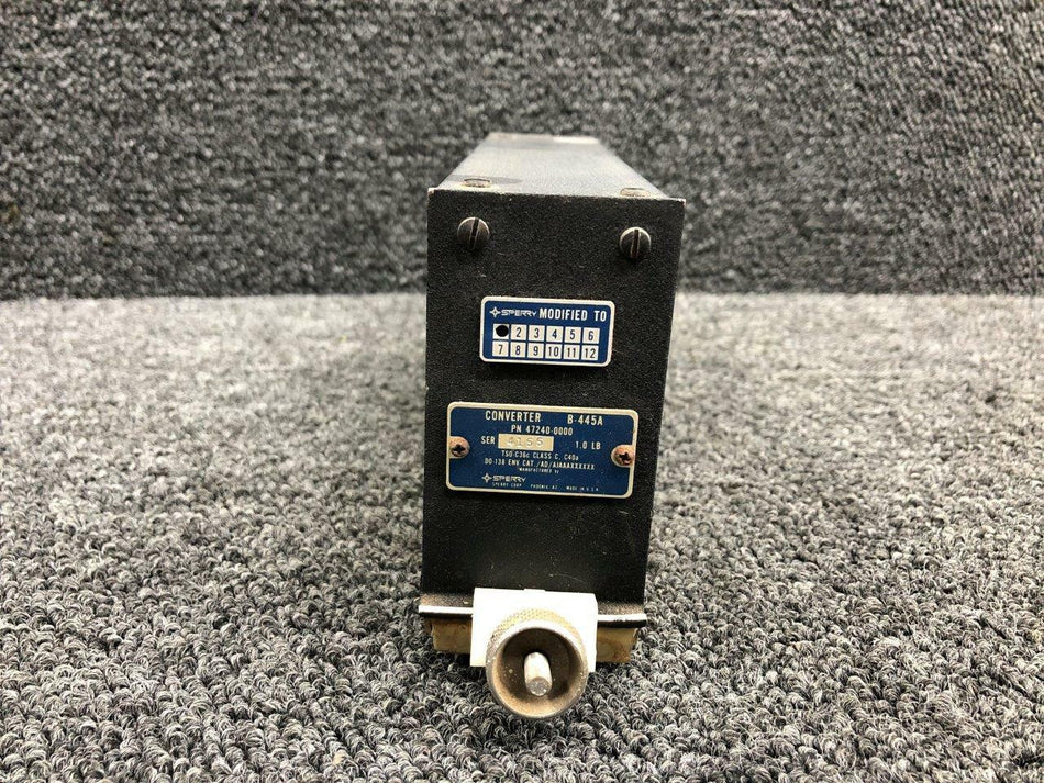Sperry Corp 47240-0000 M/N B-445A Sperry Corp VOR / LOC Converter W/ Tray 28V