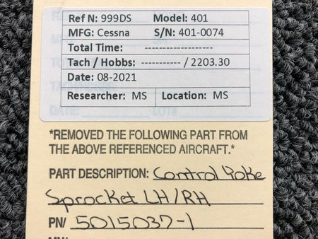 Cessna 5015037-1 Cessna 401 Control Yoke Sprocket LH / RH