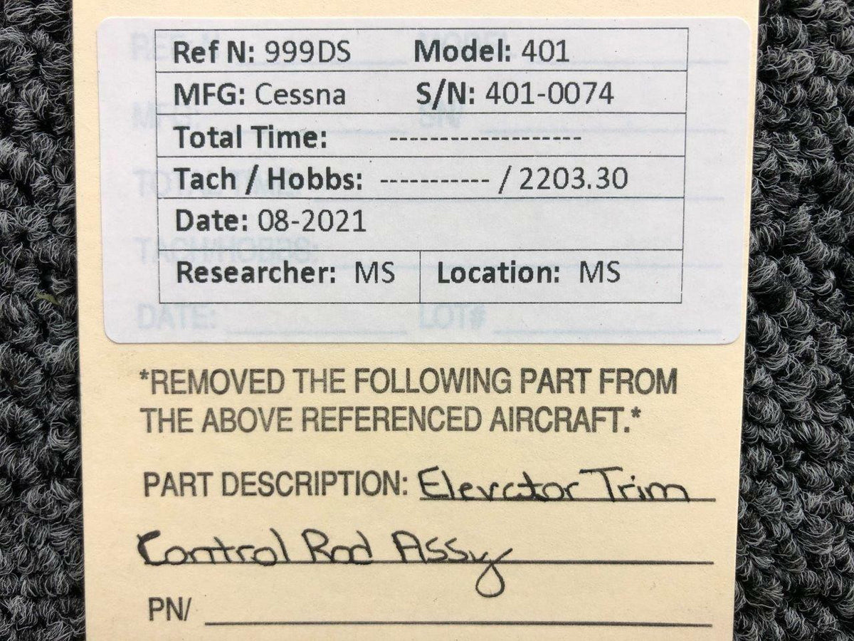 Cessna 5015045-1 Cessna 401 Aileron Trim Tab Control Rod