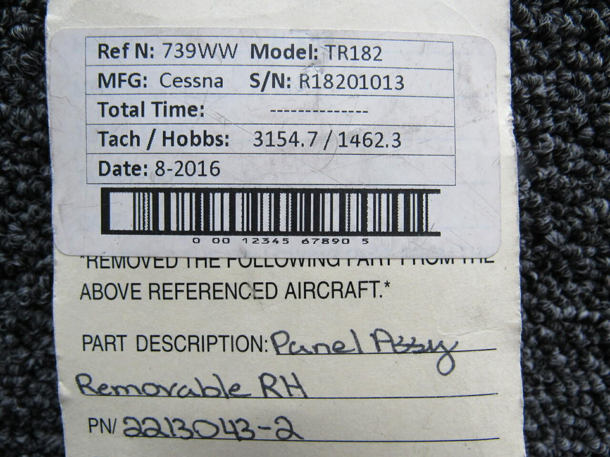 Cessna 2213043-20 Cessna TR182 Removable Panel Assembly RH