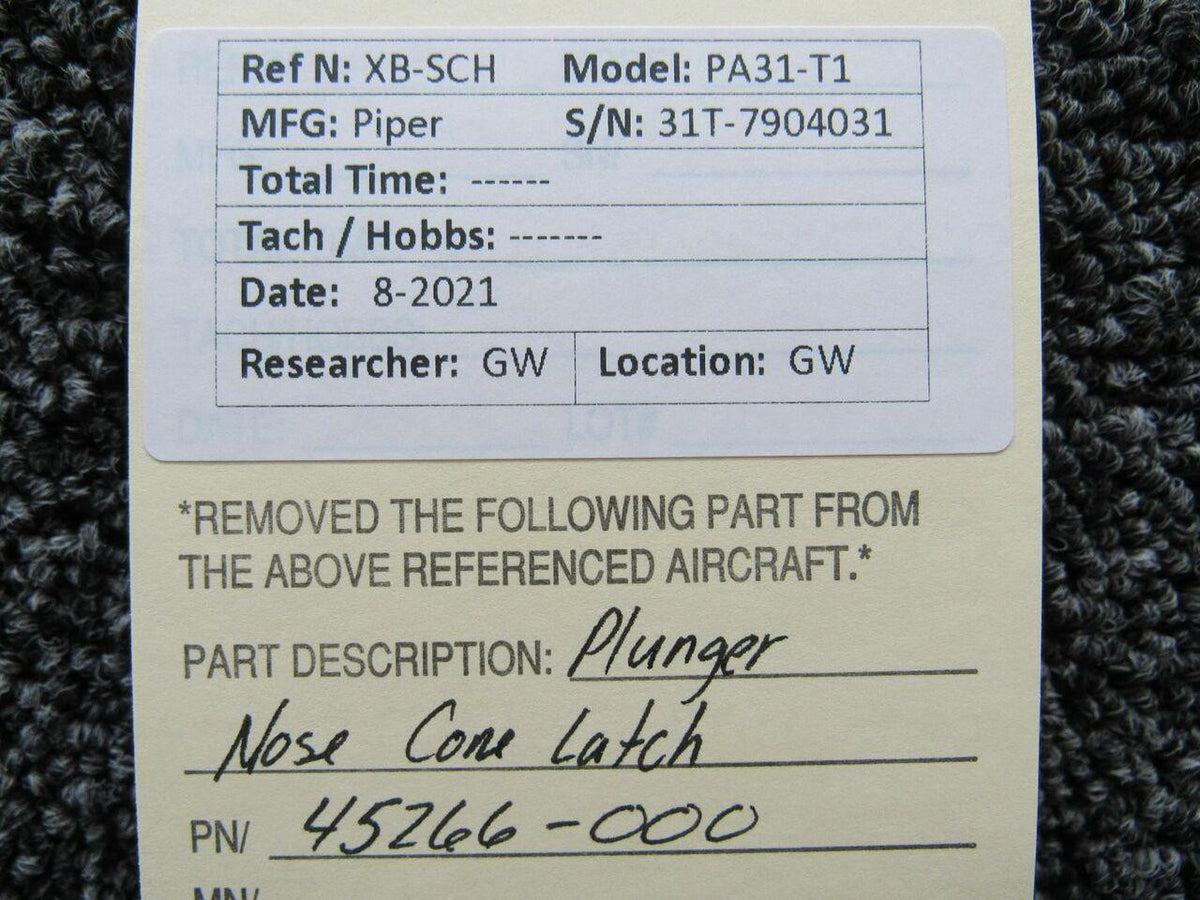 Piper 45266-000 Piper PA31-T1 Plunger Nose Cone Latch
