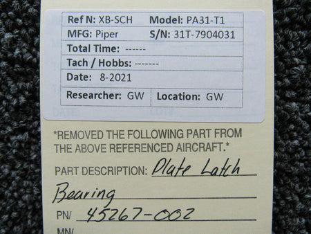 45267-002 Piper PA31-T1 Latch Bearing BAS Part Sales | Airplane Parts