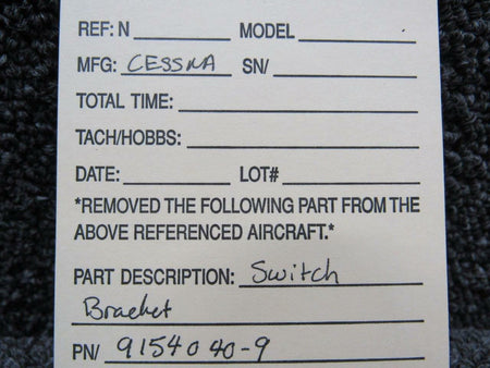 9154040-9 Cessna Switch Bracket (SA) BAS Part Sales | Airplane Parts
