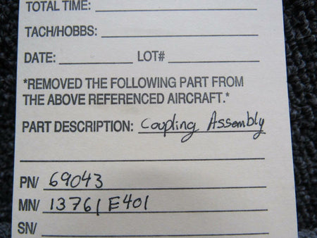 69043 M/N 13761E401 Coupling Assembly SA