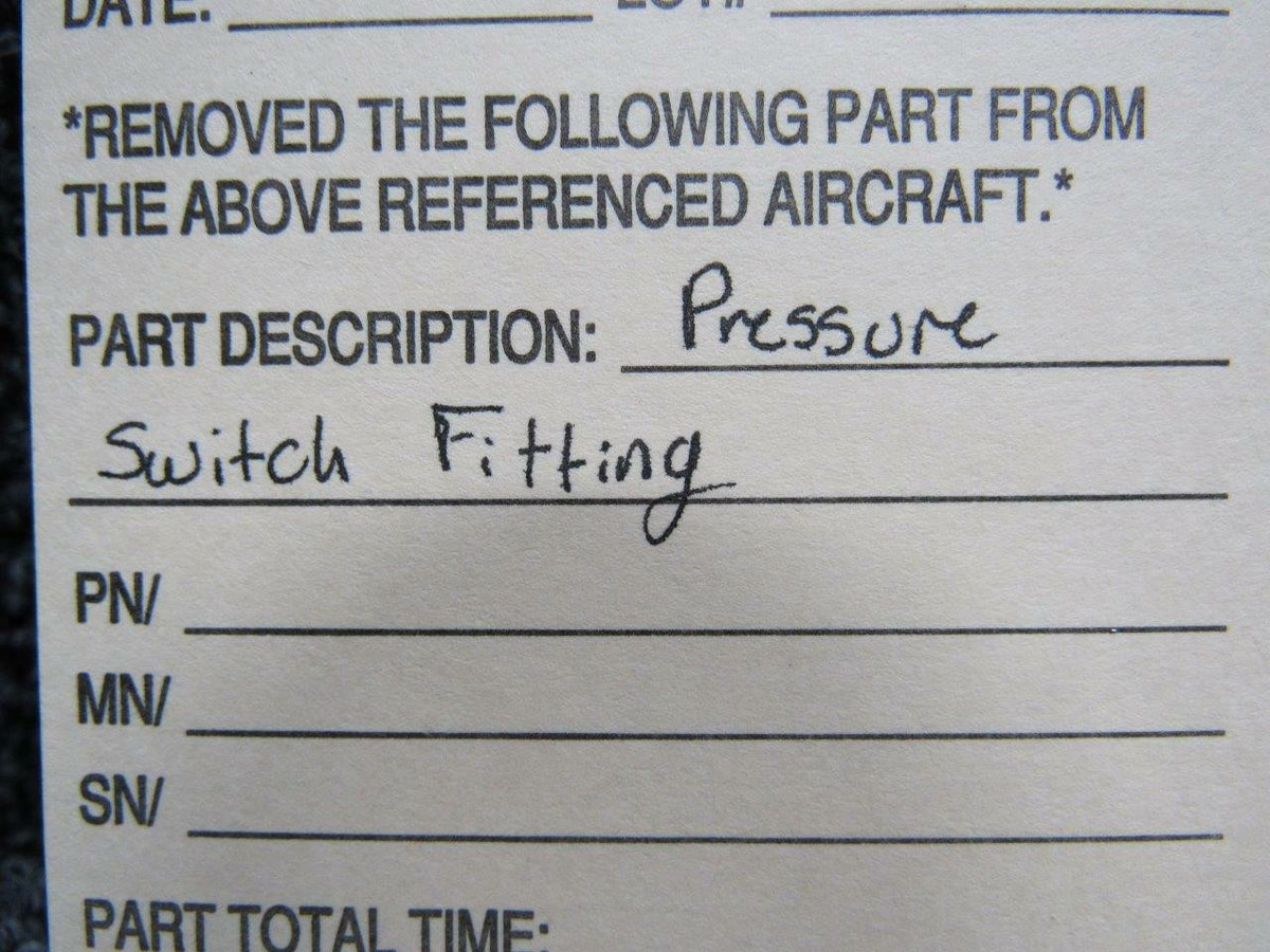 Pressure Switch Fitting (SA) BAS Part Sales | Airplane Parts