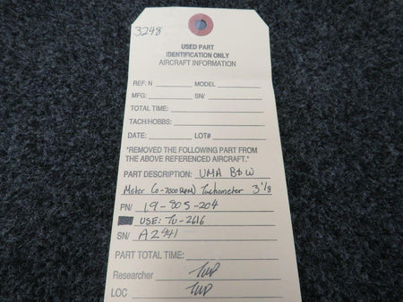 UMA 19-805-204 USE TU-2616 UMA Tachometer NEW OLD STOCK