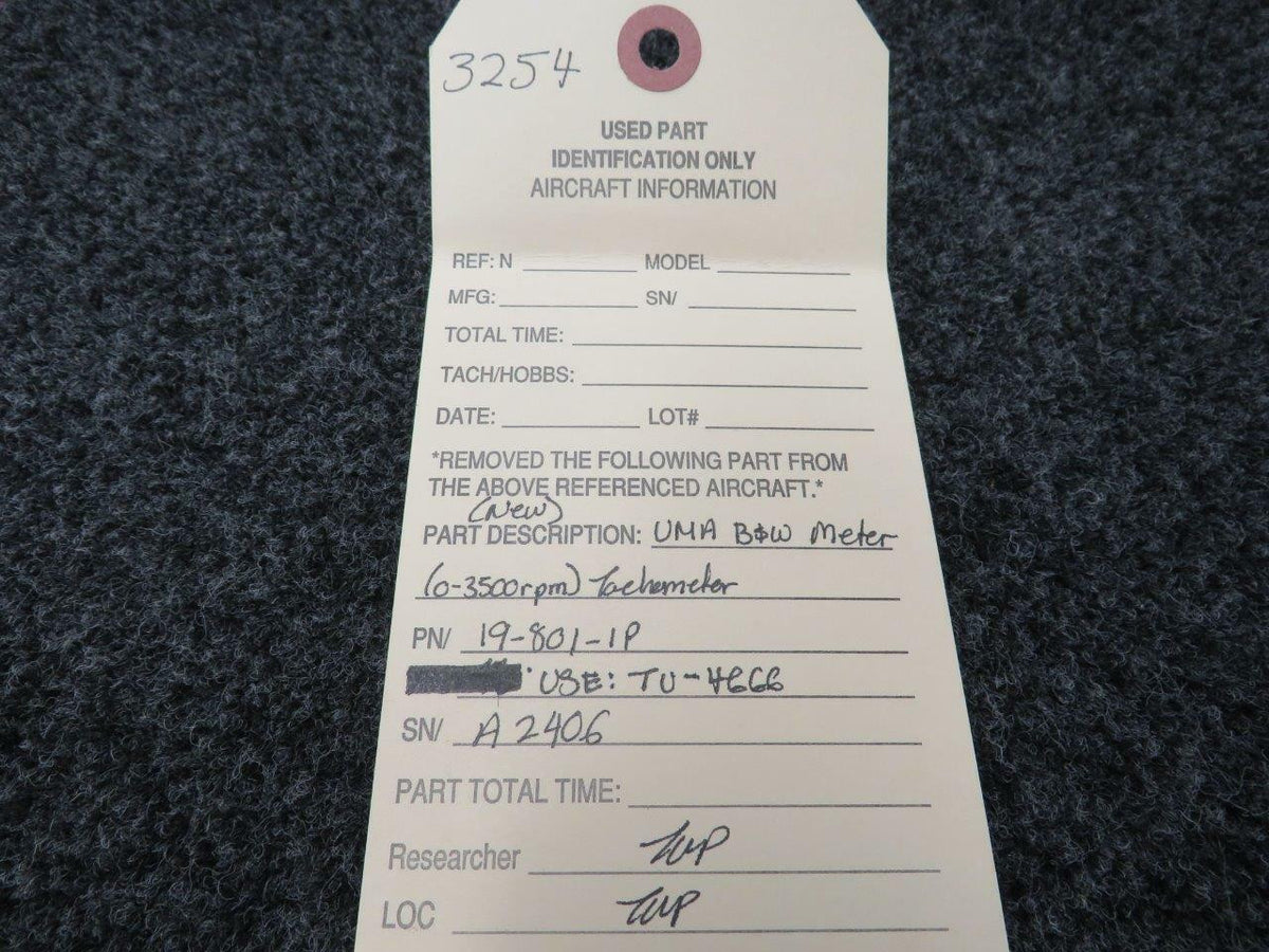 UMA 19-801-1P USE TU-4666 UMA Tachometer NEW OLD STOCK