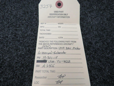 UMA 19-801-1P USE TU-4666 UMA Tachometer NEW OLD STOCK