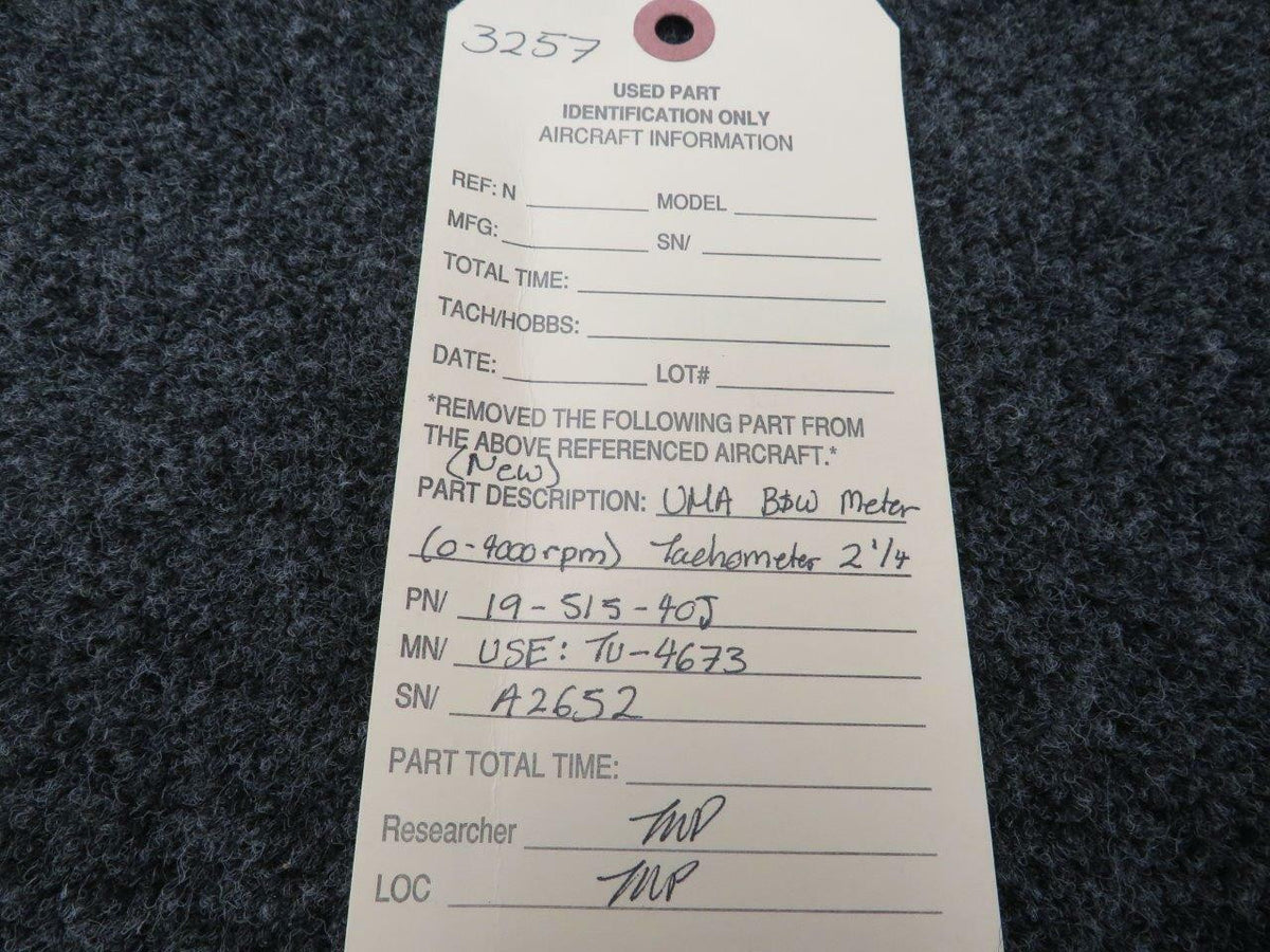 UMA 19-515-40J USE TU-4673 UMA Tachometer NEW OLD STOCK