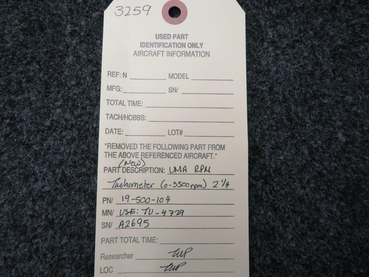 UMA 19-500-104 USE TU-4729 UMA Tachometer NEW OLD STOCK