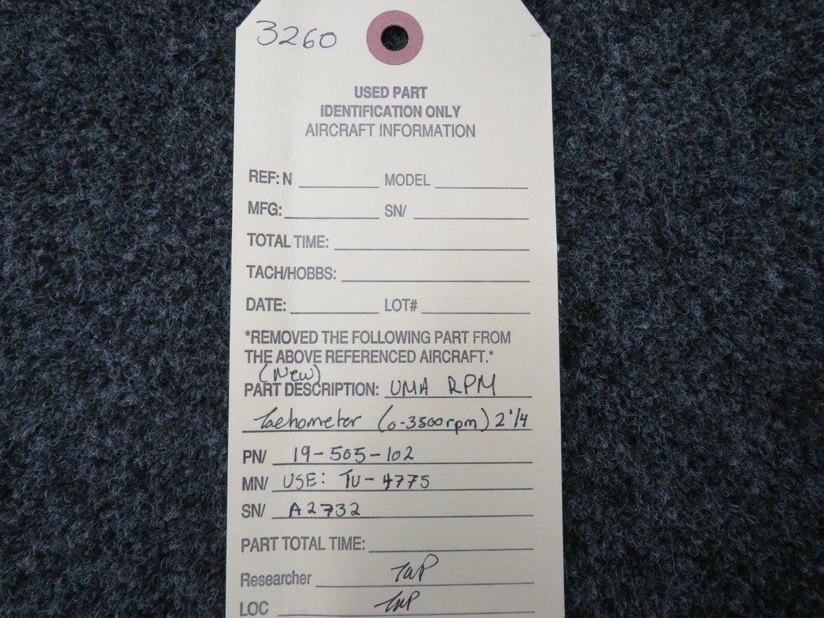 UMA 19-505-102 USE TU-4775 UMA Tachometer NEW OLD STOCK