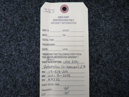 UMA 19-519-203 USE TU-7256 UMA Tachometer NEW OLD STOCK