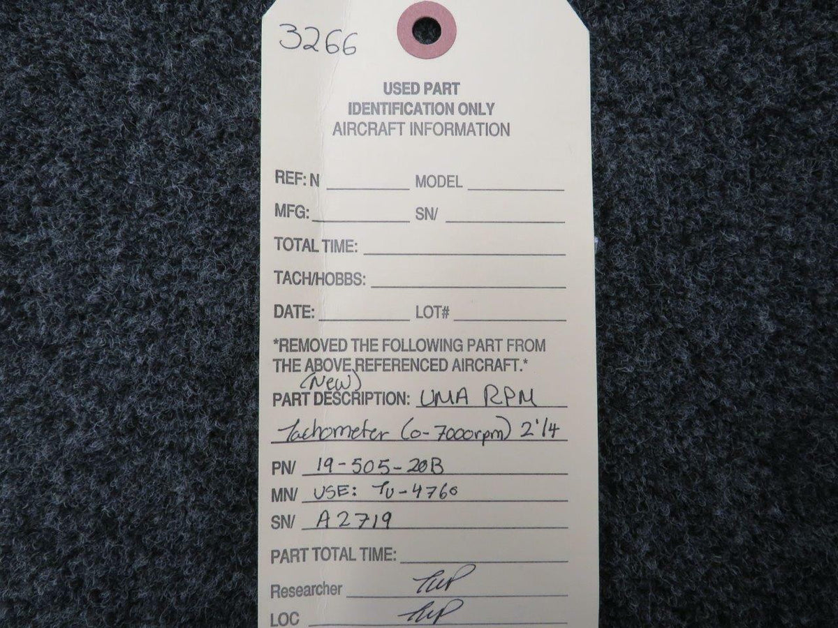 UMA 19-505-20B USE TU-4760 UMA Tachometer NEW OLD STOCK