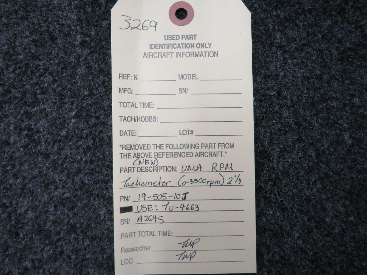 UMA 19-505-10J USE TU-4663 UMA RPM Tachometer NEW OLD STOCK