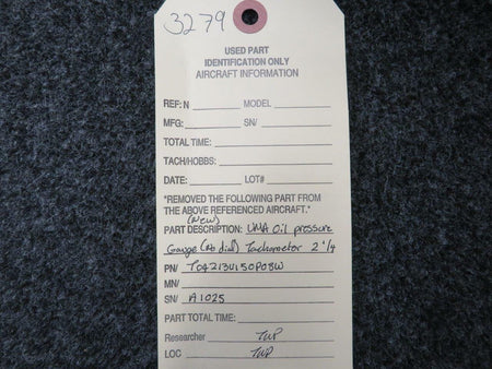 T04213U150P08W UMA Oil Pressure Indicator  (NO DIAL) (NOS) BAS Part Sales | Airplane Parts