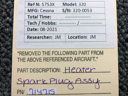Cessna 714715 Cessna 320 Heater Spark Plug Assembly
