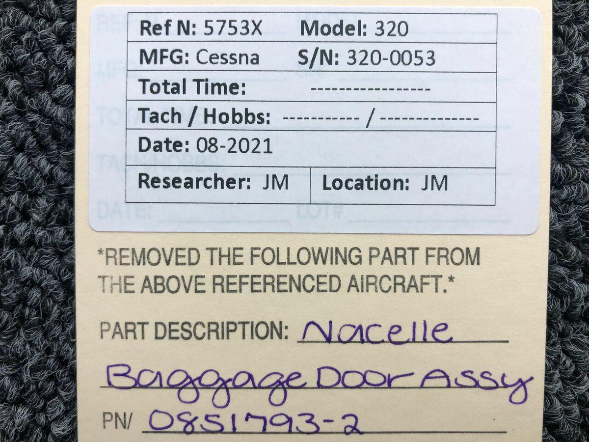 Cessna 0851793-2 Cessna 320 Nacelle Baggage Door Assembly