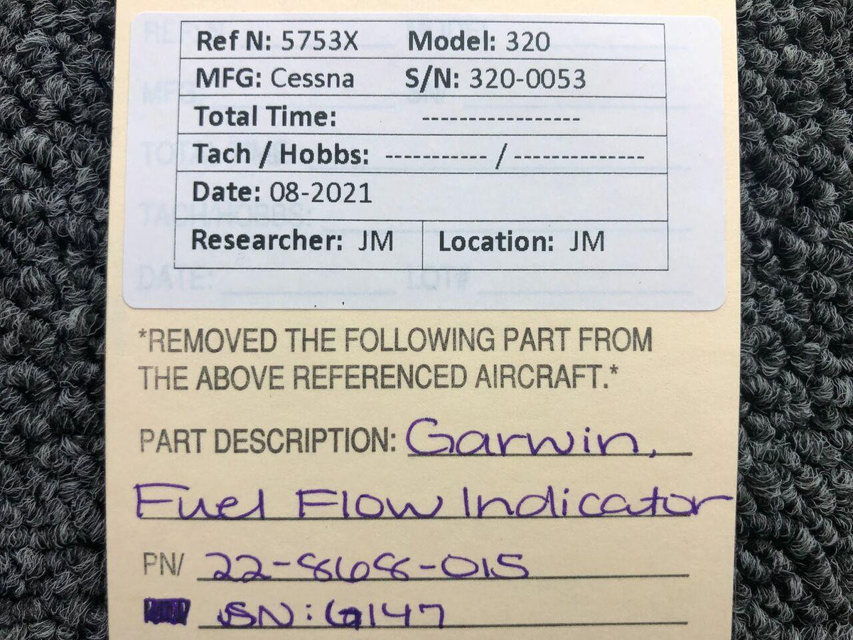 GARWIN 22-863-015 Cessna 320 Garwin Fuel Flow Indicator