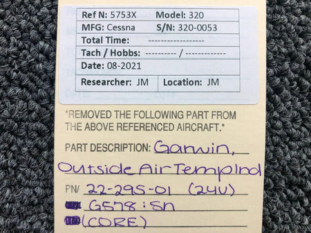 GARWIN 22-295-01 Cessna 320 Garwin Outside Air Temperature Indicator 24V CORE