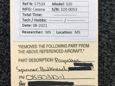 Cessna 0850310-1 Cessna 320 Propeller Spinner Bulkhead Assembly
