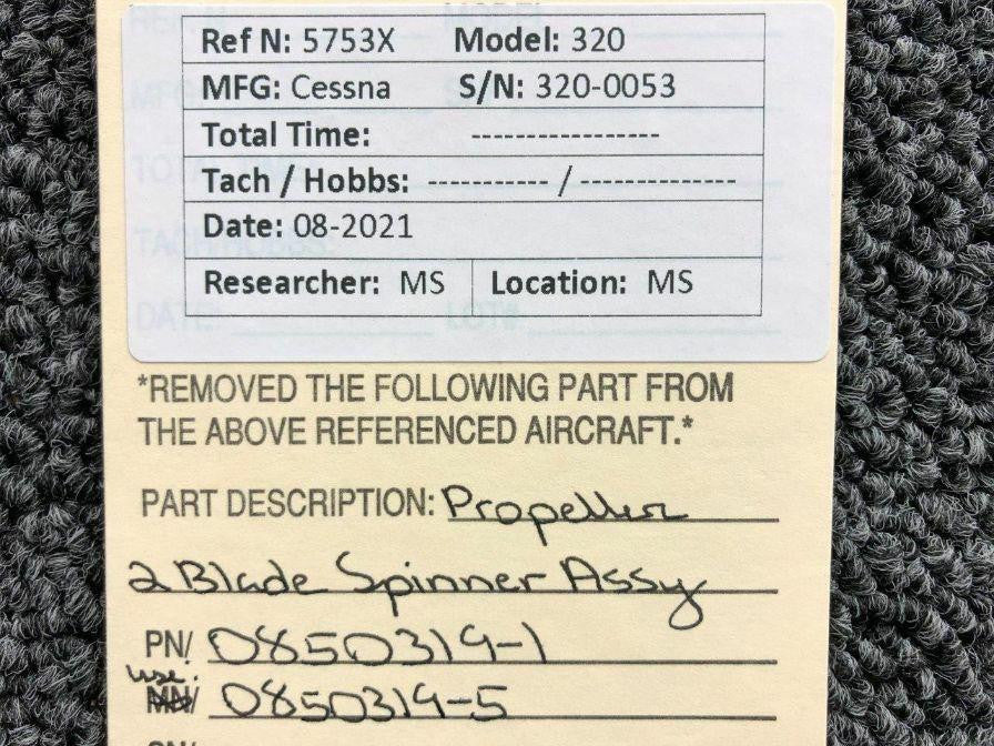 Cessna 0850319-1 Cessna 320 Propeller Spinner Assembly 2-Blade