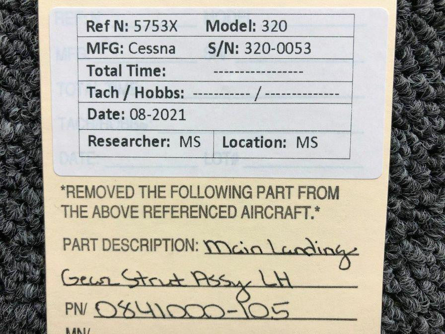 Cessna 0841000-105 Cessna 320 Main Landing Gear Strut Assembly LH