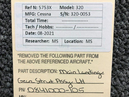 Cessna 0841000-105 Cessna 320 Main Landing Gear Strut Assembly LH