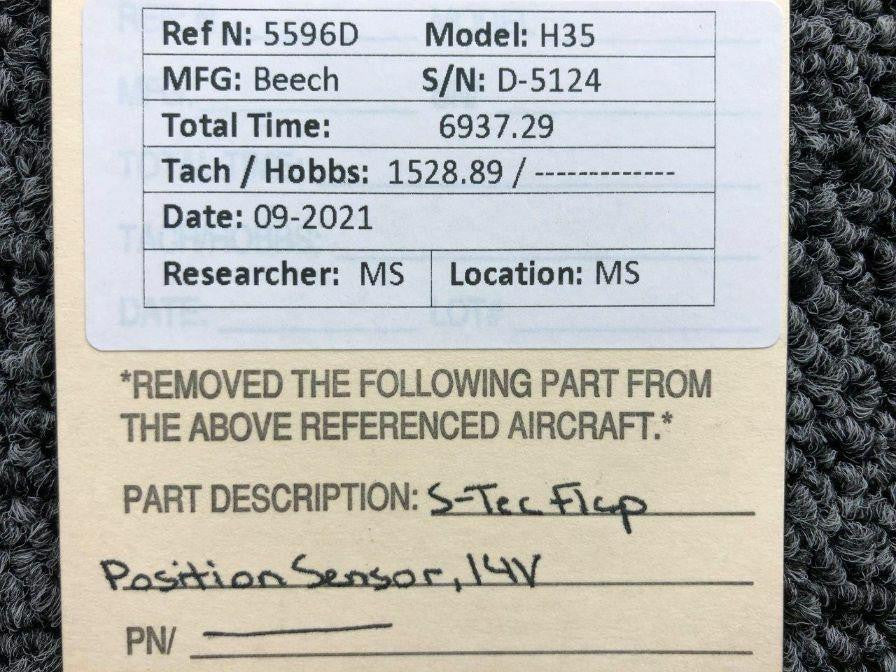 S-Tec Beechcraft H35 S-Tec Flap Position Sensor Volts 14