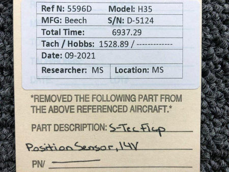 S-Tec Beechcraft H35 S-Tec Flap Position Sensor Volts 14