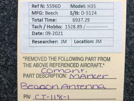 Comant CI-118-1 Beechcraft H35 Comant Marker Beacon Antenna