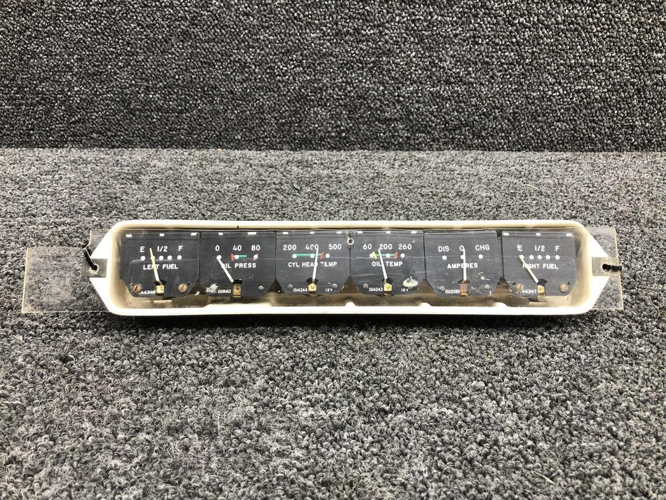 Beechcraft 35-324401-1 Beechcraft H35 Engine Instrument Gauge Cluster Volts 12