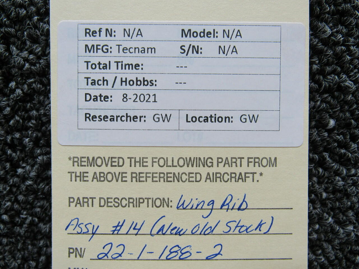 Tecnam 22-1-188-2 Tecnam Wing Rib Assembly #14 NEW OLD STOCK SA