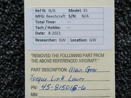 Beechcraft 45-815015-6 Beechcraft H35 Main Gear Torque Link Assy Lower SA