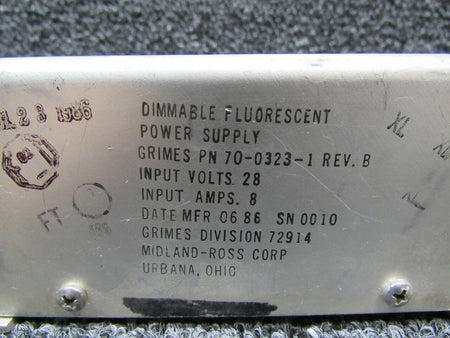 Grimes 70-0323-1 Grimes Dimmable Power Supply Volts 28, Amps 8 SA