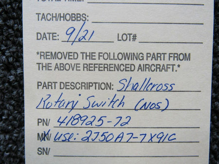 Shallcross 418925-72 USE 2J50A7-7X91C Shallcross Rotary Switch Assy NOS SA