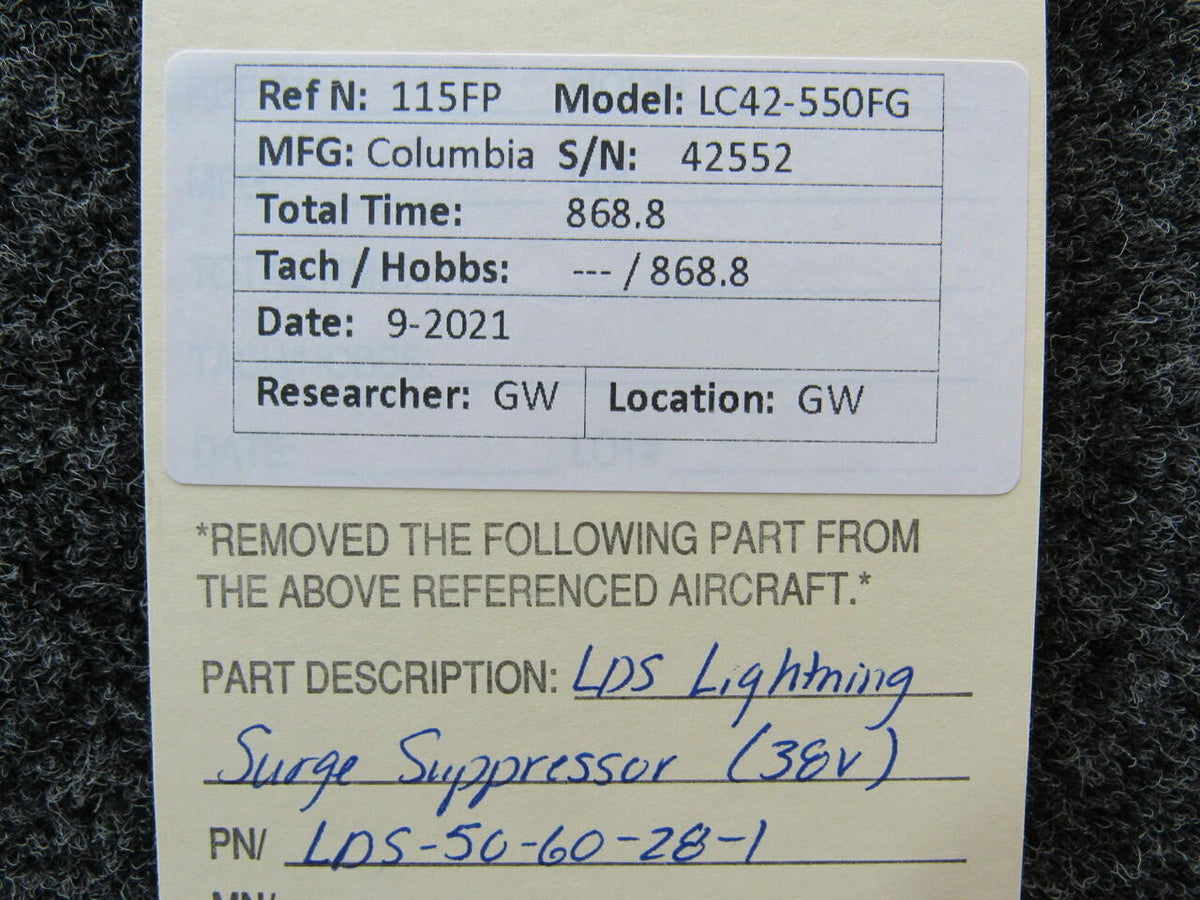 LDS-50-60-28-1 Columbia 350 LDS Lightning Surge Suppressor Volts 38