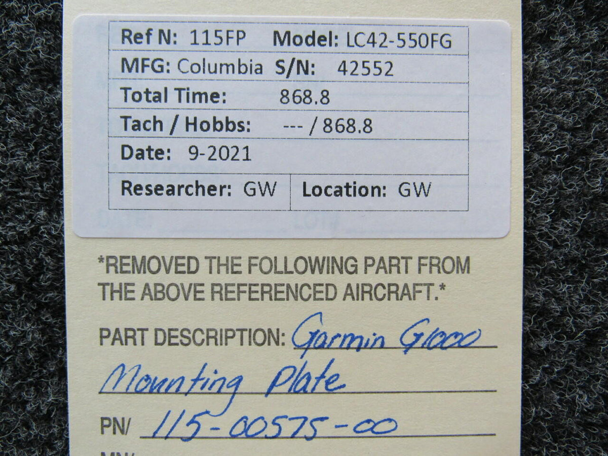 Garmin 115-00575-00 Columbia 350 Garmin G1000 Mounting Plate