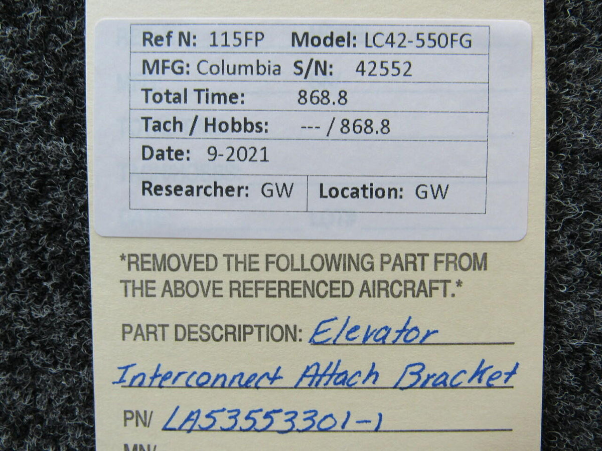 Columbia LA53553301-1 Columbia 350 Elevator Interconnect Attach Bracket