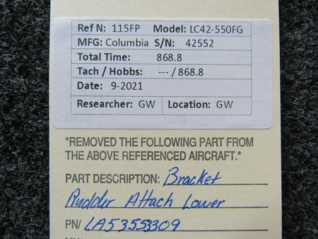 Columbia LA53553309 Columbia 350 Bracket Rudder Attach Lower