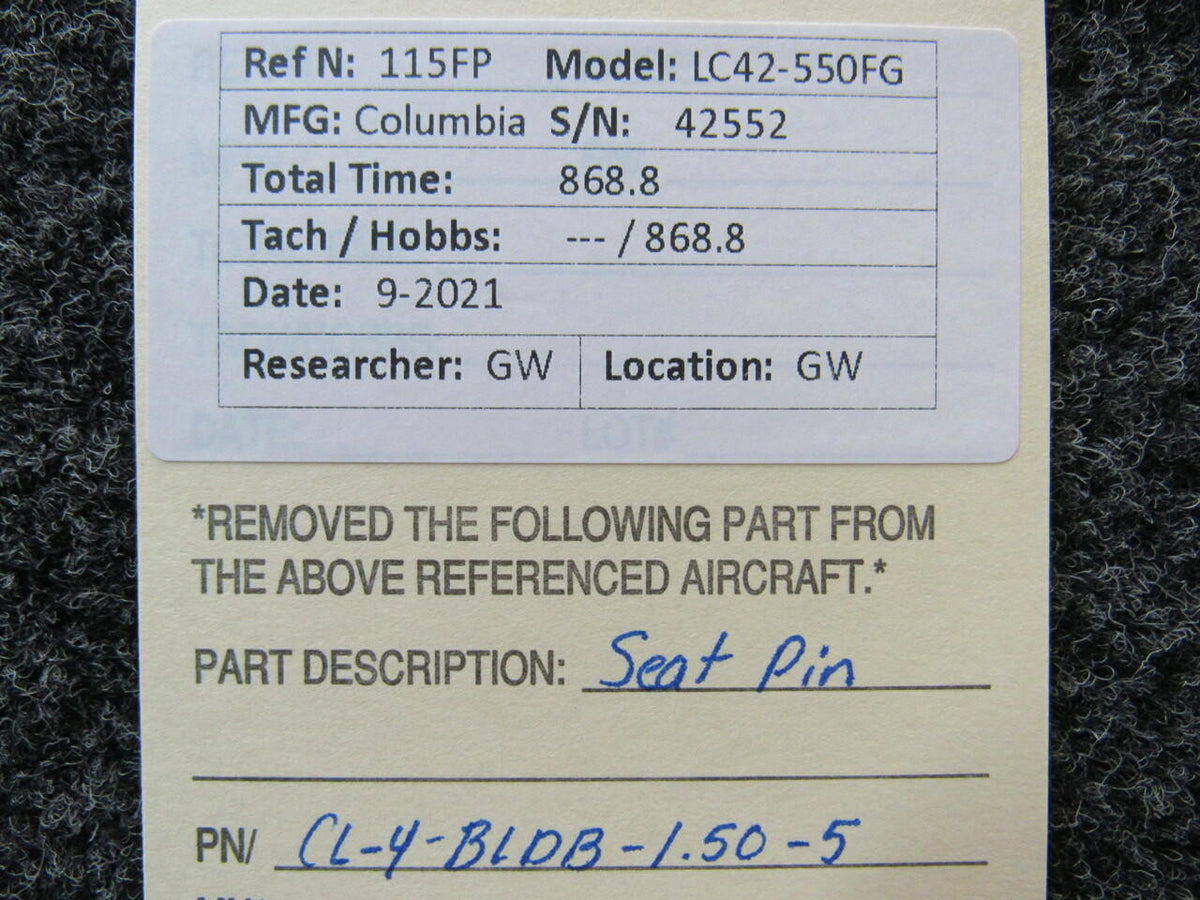 Columbia CL-4-BLDB-1.50-5 Columbia 350 Seat Pin