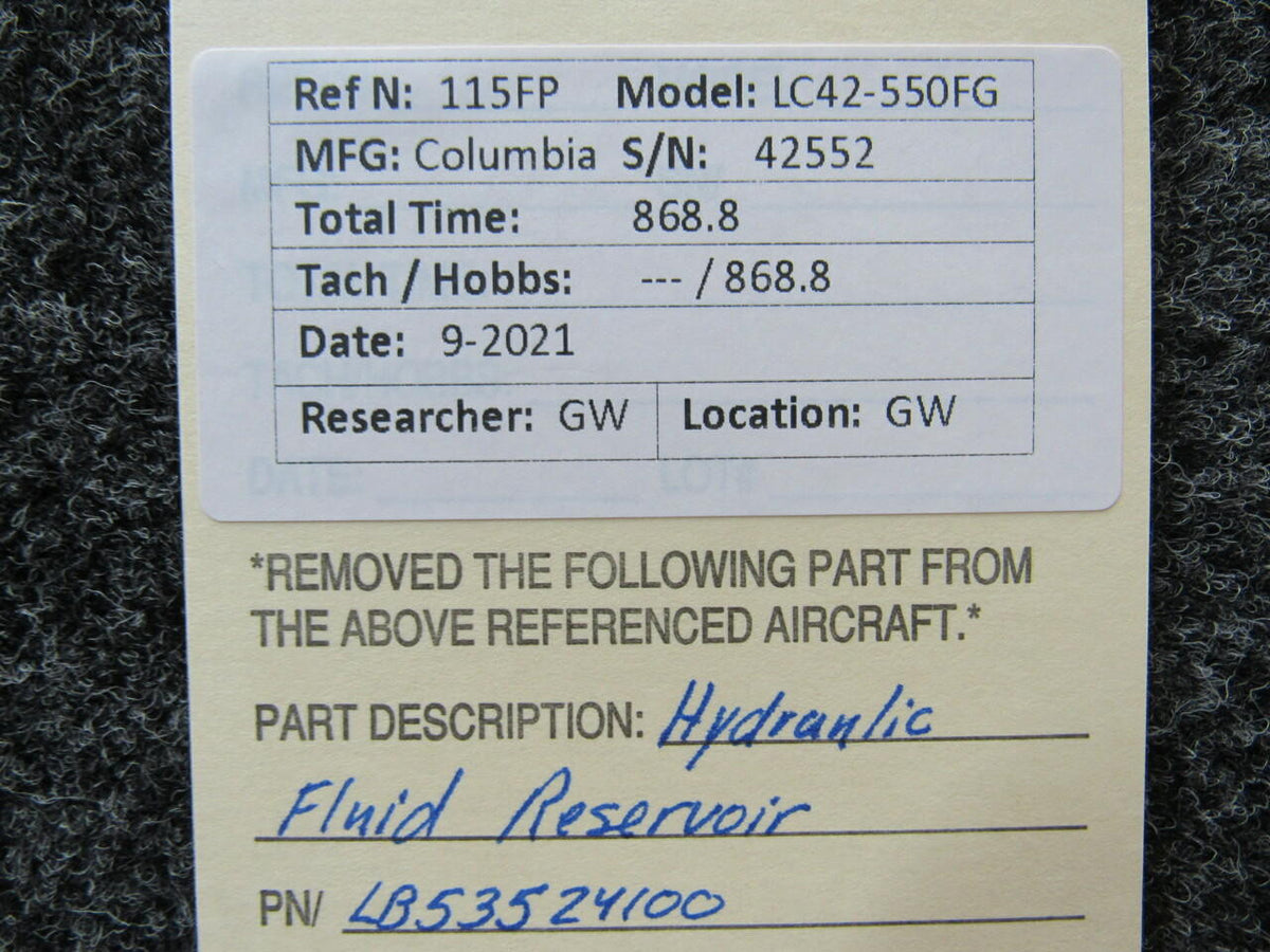 Columbia LB53524100 Columbia 350 Hydraulic Fluid Reservoir